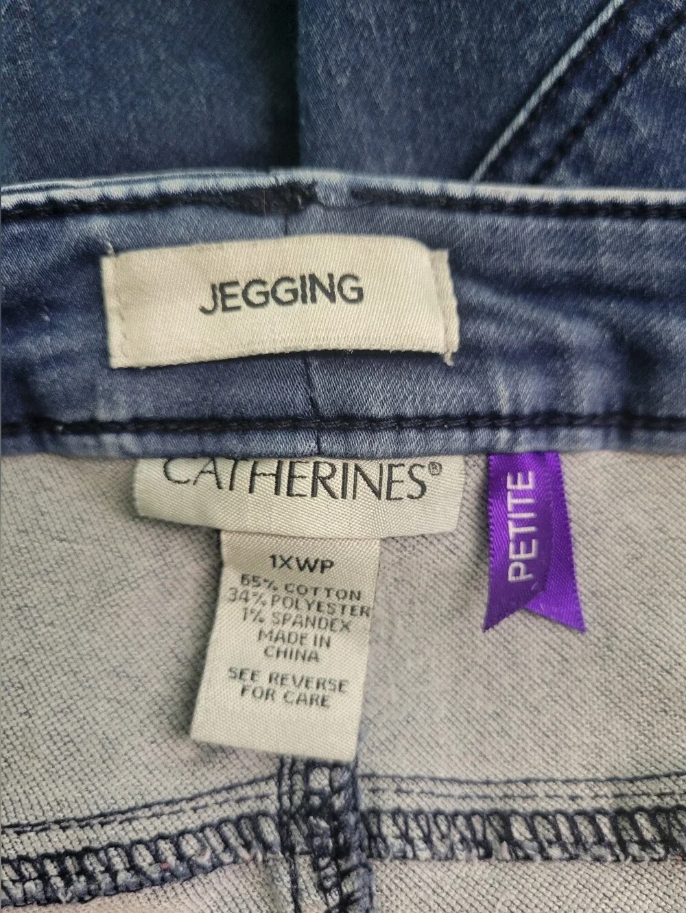 Catherines Slim Straight Jeans Dark Blue Wash 1x Petite 1XWP Jeggings Stretchy
